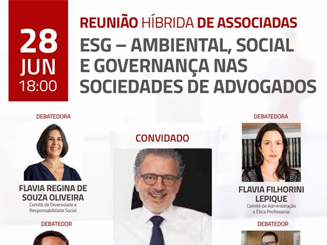 Reunião de associadas: ESG    Migalhas