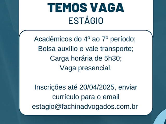Fachin Advogados Associados abre inscrições para estágio Migalhas